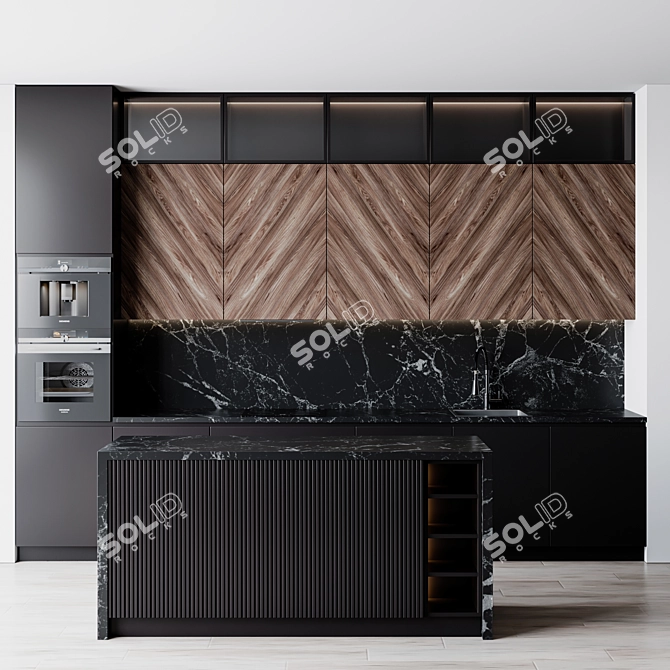 Modern Kitchen: Customizable Design 3D model image 1