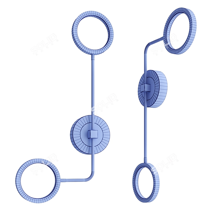 TOLANI Wall Lamp: Elegant Black & Gold 3D model image 4