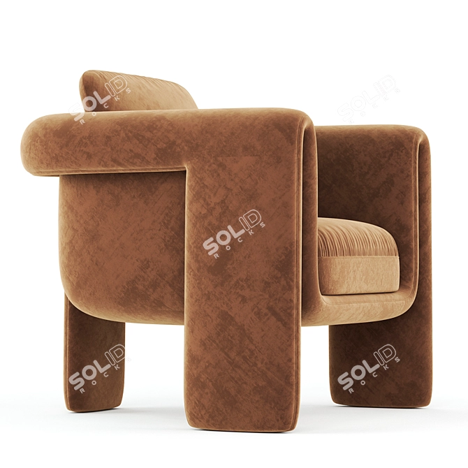 Luxurious Velvet Floria Chair 3D model image 2