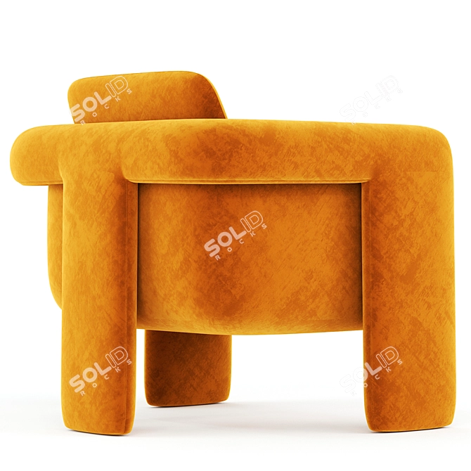 Luxurious Velvet Floria Chair 3D model image 3