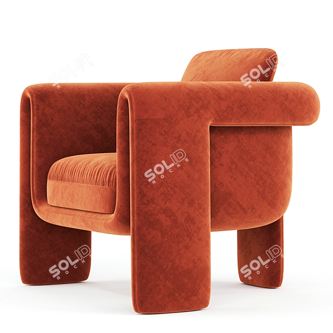 Luxurious Velvet Floria Chair 3D model image 4