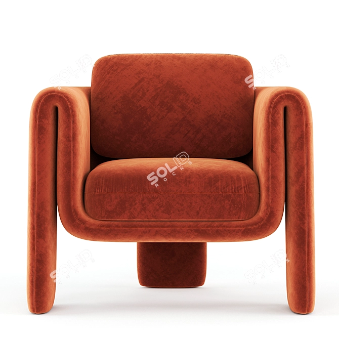 Luxurious Velvet Floria Chair 3D model image 5