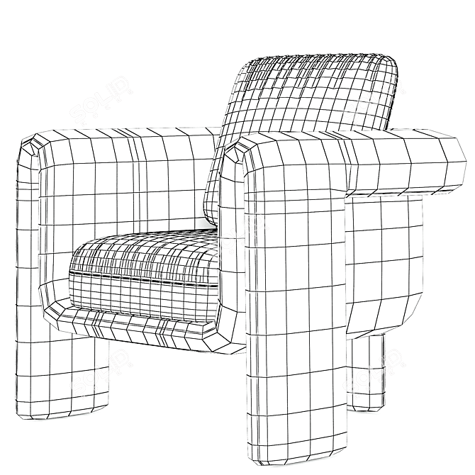 Luxurious Velvet Floria Chair 3D model image 6