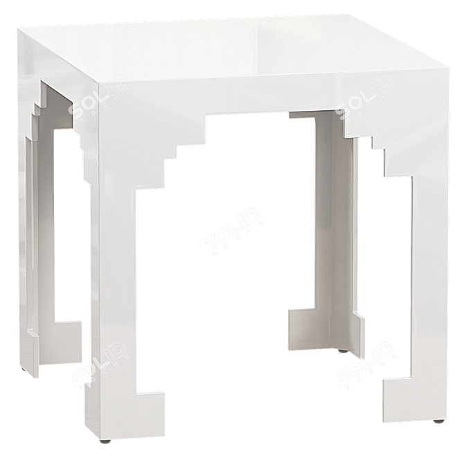 Modern White Cut Corner Table 3D model image 1