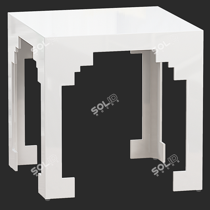 Modern White Cut Corner Table 3D model image 2