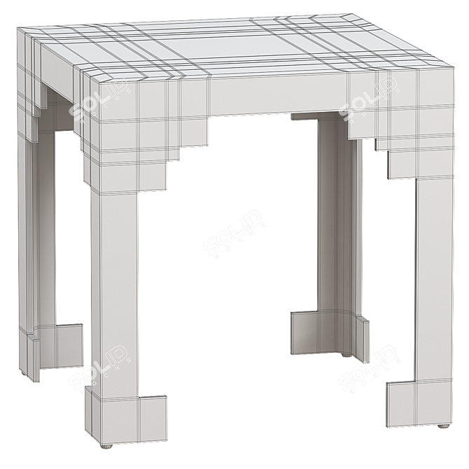 Modern White Cut Corner Table 3D model image 3