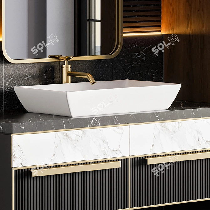 Modern Bathroom Furniture Set 3D model image 3