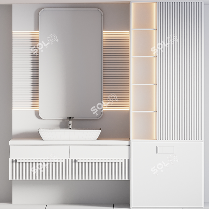 Modern Bathroom Furniture Set 3D model image 5