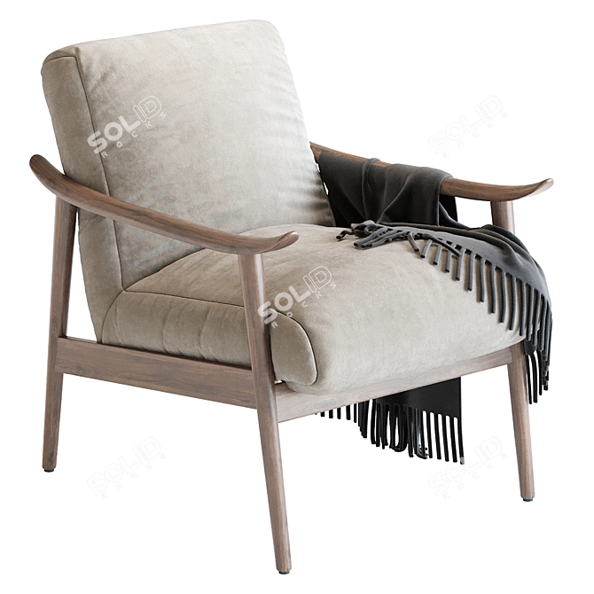 Mid-Century 2013 Armchair 3D model image 4