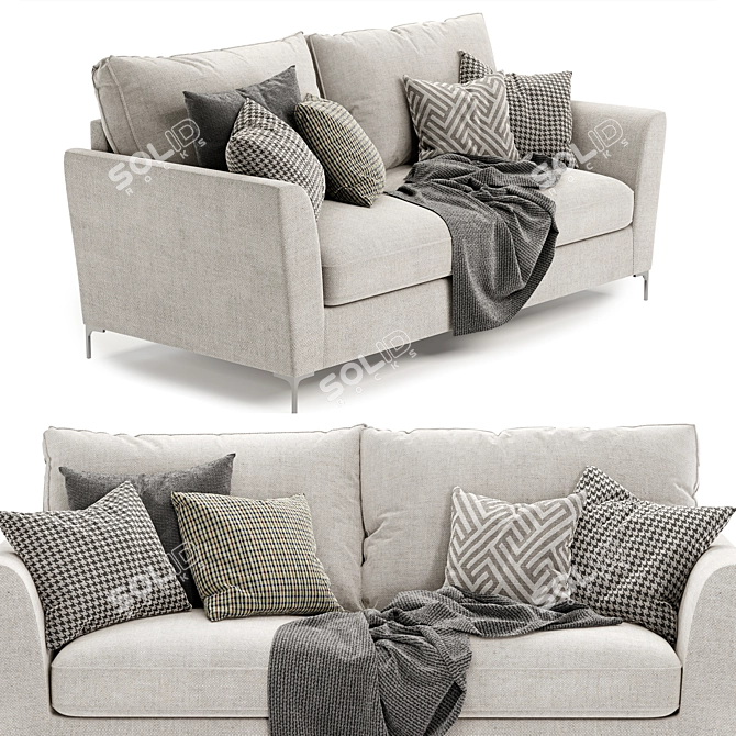 Luxury Legend Fabric Sofa 3D model image 3