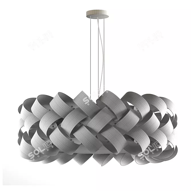 Sleek Ring Pendant Light 3D model image 3