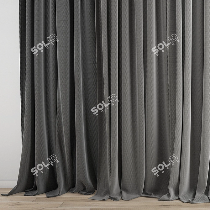 Premium Polygonal Curtain Model 3D model image 3