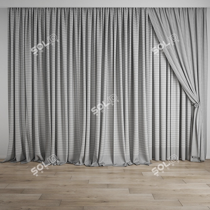 Premium Polygonal Curtain Model 3D model image 4