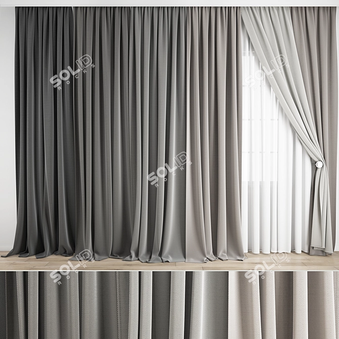 Premium Polygonal Curtain Model 3D model image 5