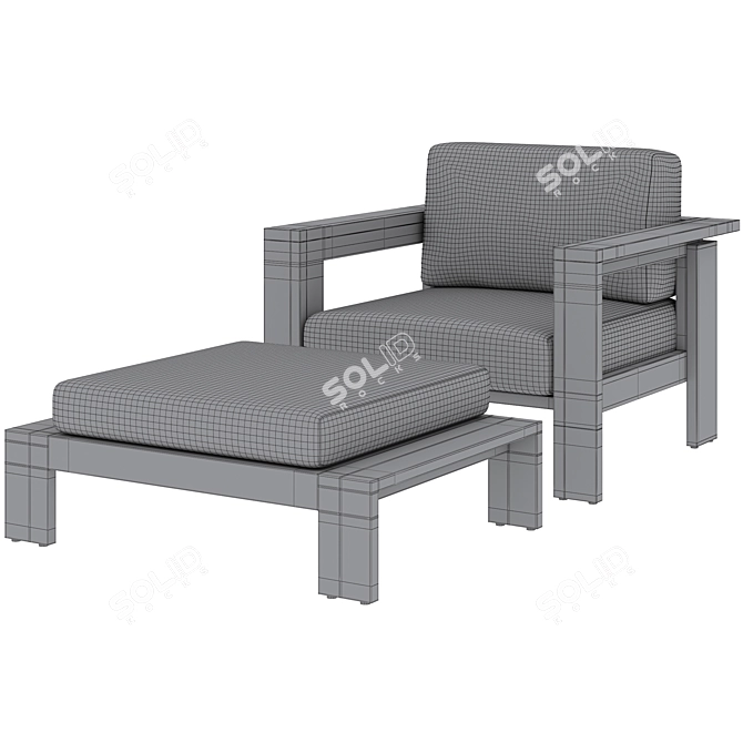 Metal Outdoor Lounge Chair Set | Walker Collection 3D model image 5
