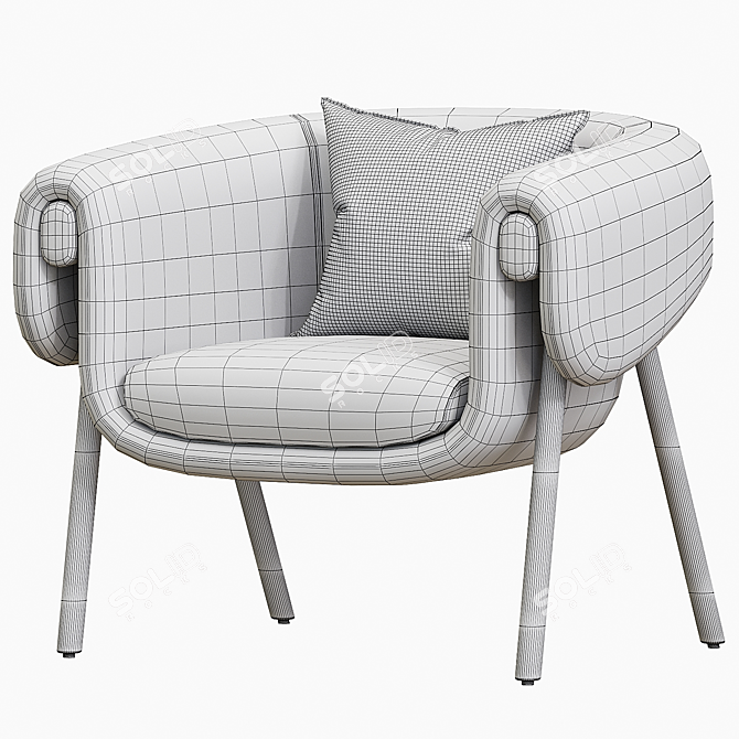 Elegant Monica Armchair 3D model image 4