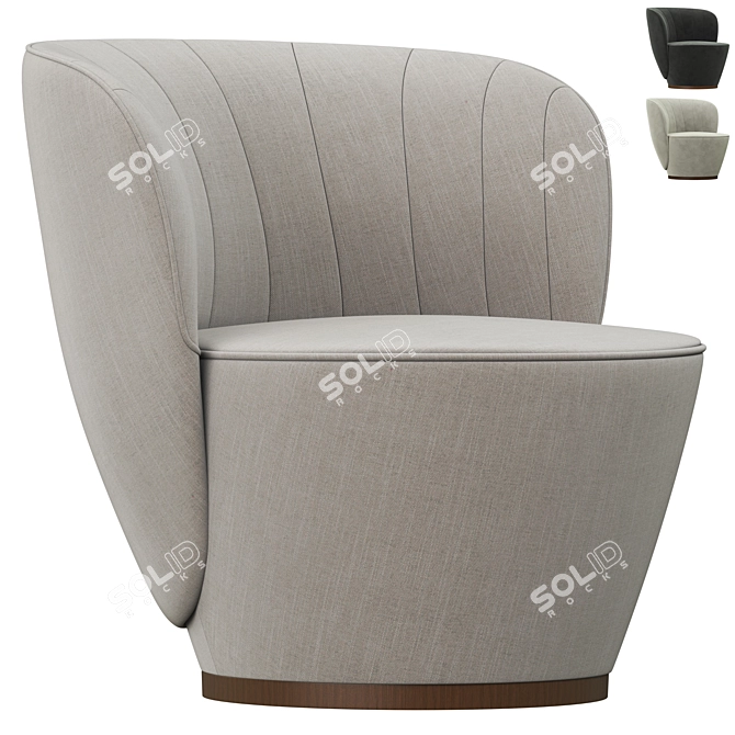 Elegant Pearl Armchair: Luxurious and Comfortable 3D model image 1