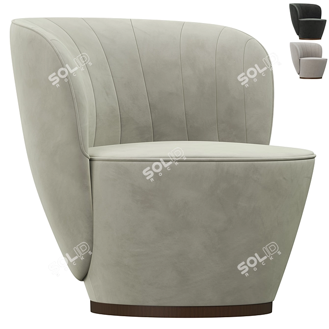 Elegant Pearl Armchair: Luxurious and Comfortable 3D model image 2