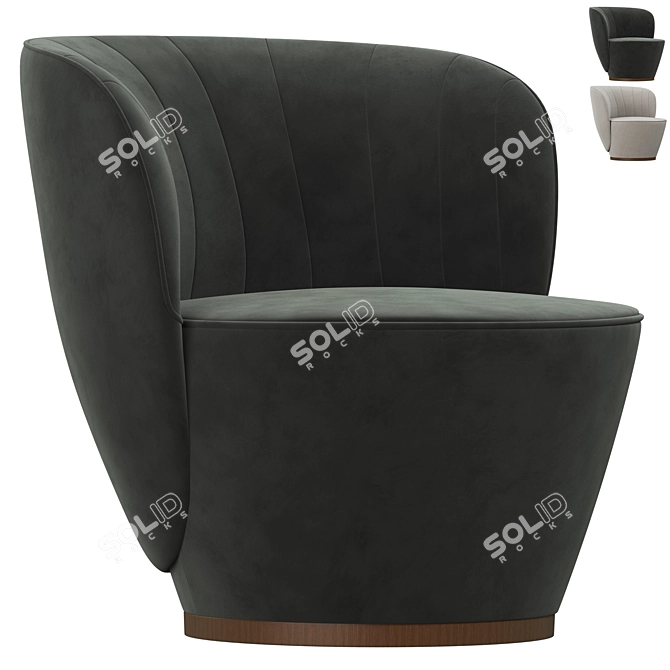 Elegant Pearl Armchair: Luxurious and Comfortable 3D model image 3