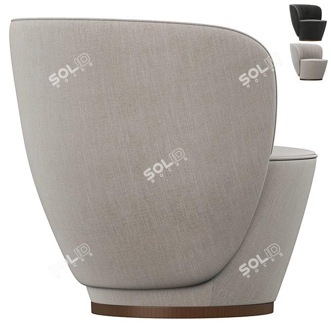 Elegant Pearl Armchair: Luxurious and Comfortable 3D model image 6