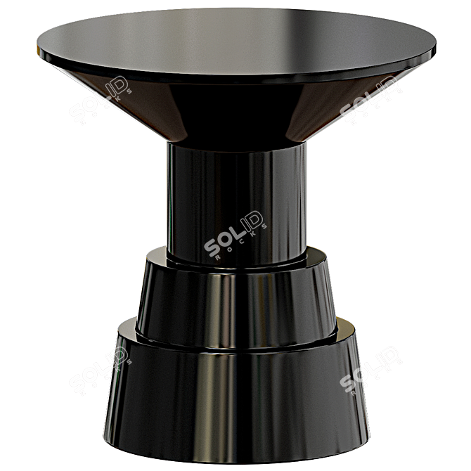 Elegant Black Pedestals for Display 3D model image 1