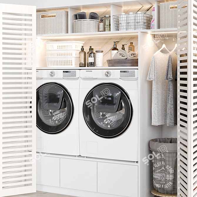 Premium Laundry Set for V-Ray and Corona 3D model image 4