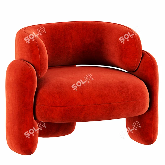 Embrace Armchair: Luxurious Comfort & Stylish Design 3D model image 3
