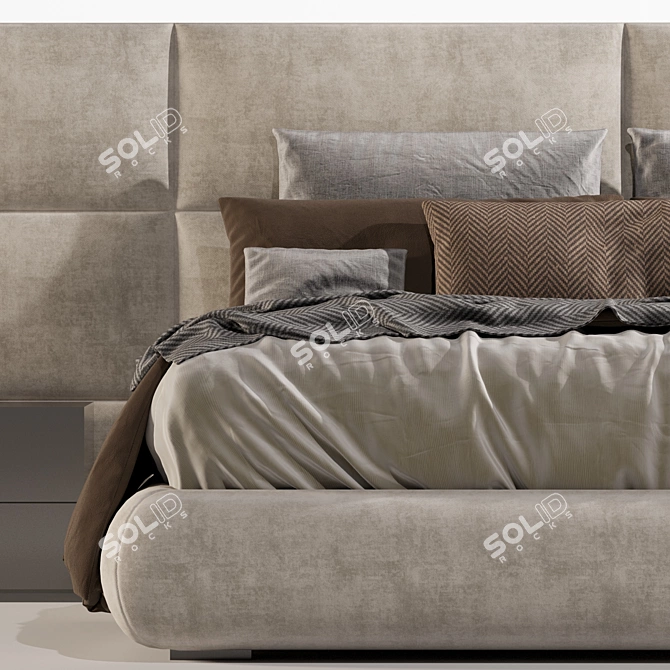 Luxury Fendi Casa Bed - Exquisite Elegance! 3D model image 3