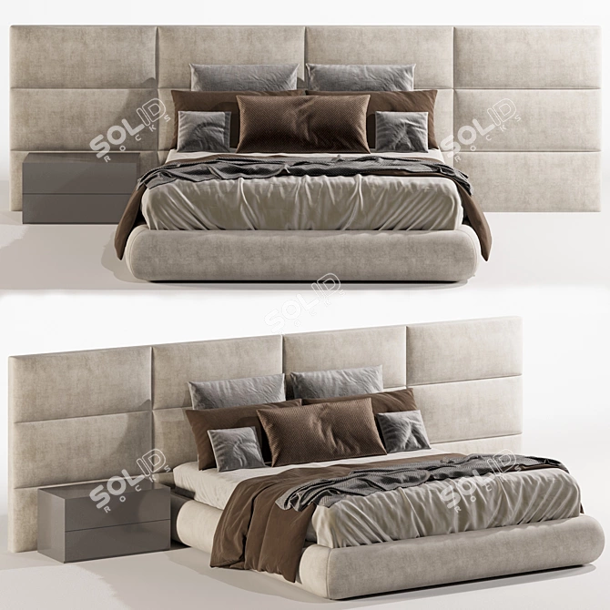 Luxury Fendi Casa Bed - Exquisite Elegance! 3D model image 5