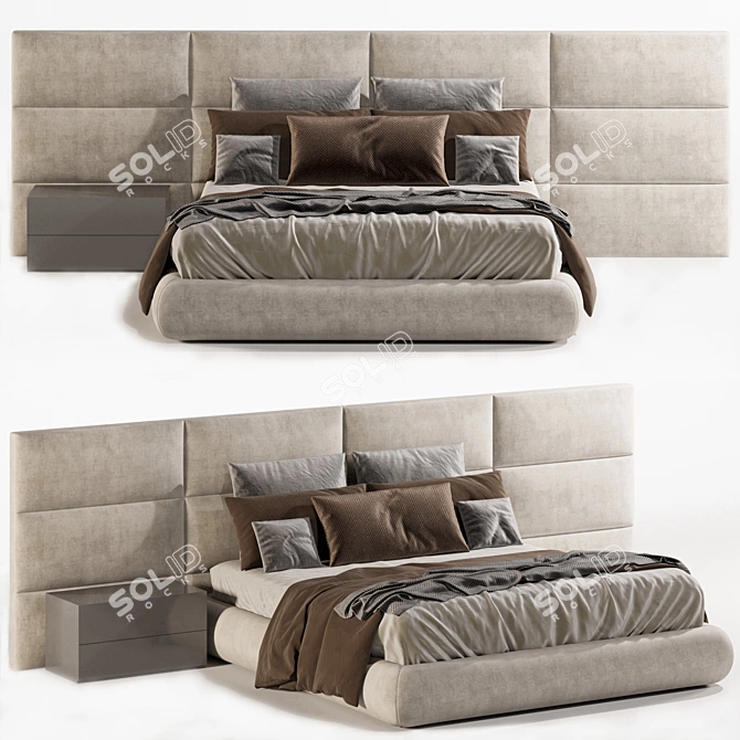 Luxury Fendi Casa Bed - Exquisite Elegance! 3D model image 6