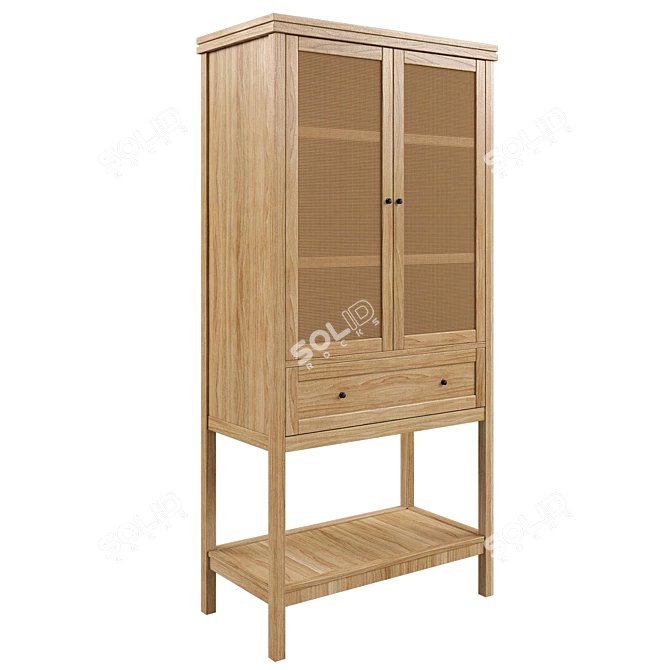 Gabin Pine & Cane Chest: Classic Elegance for Your Home 3D model image 1