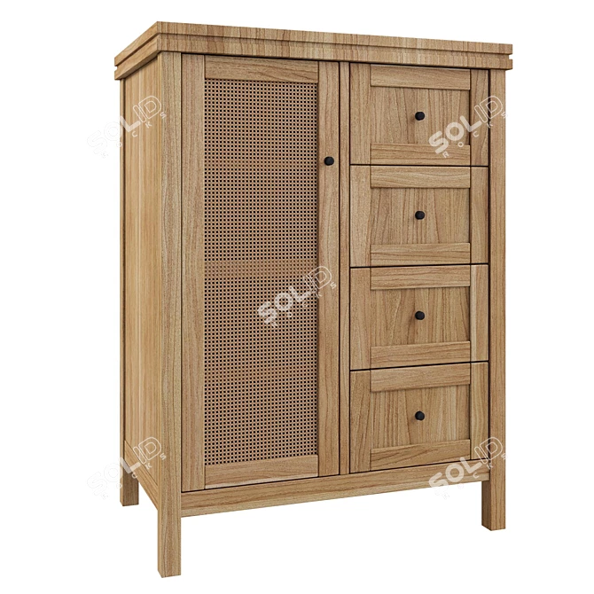 Gabin Chest of Drawers - Compact Storage with Wardrobe 3D model image 1