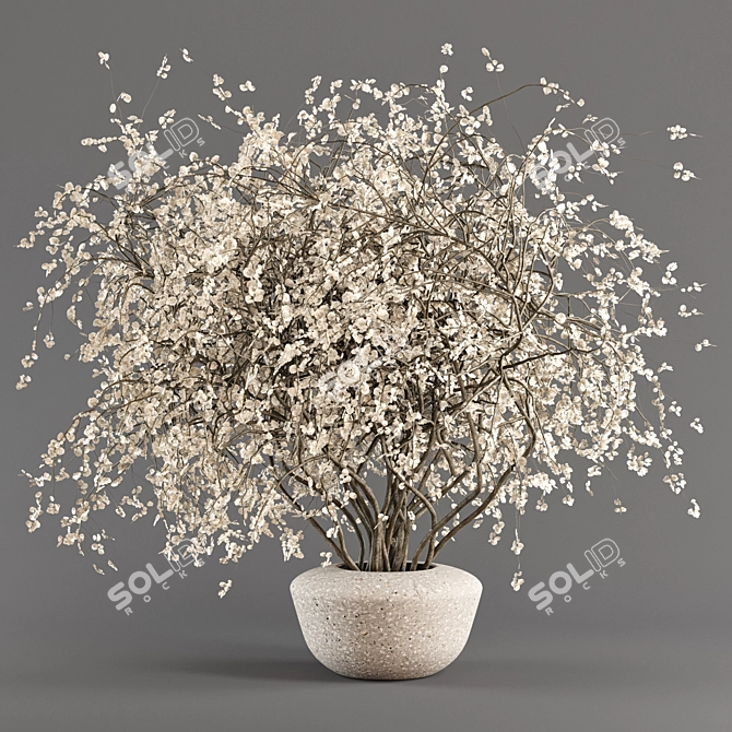 Concrete Vases with Branches 3D model image 3