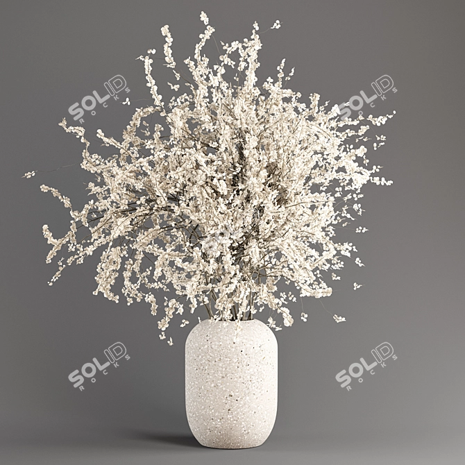 Concrete Vases with Branches 3D model image 4