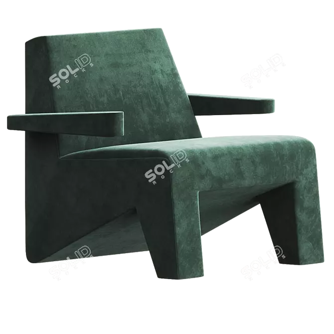 CUBIC Easy Chair: Modern Comfort and Style 3D model image 3