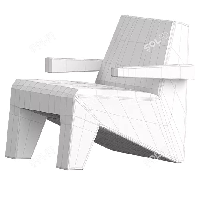 CUBIC Easy Chair: Modern Comfort and Style 3D model image 6