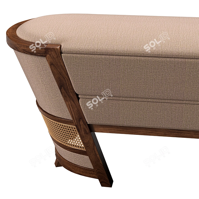 Eco-Friendly Wood Lord Bench 3D model image 4