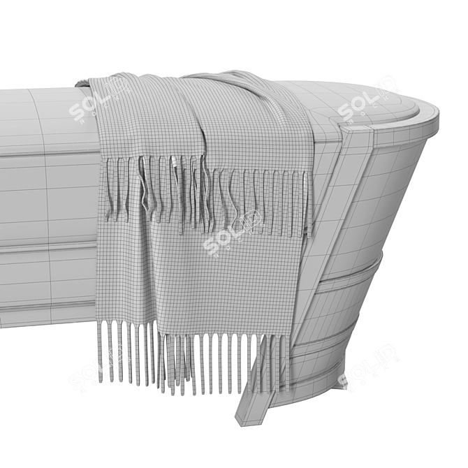 Eco-Friendly Wood Lord Bench 3D model image 6