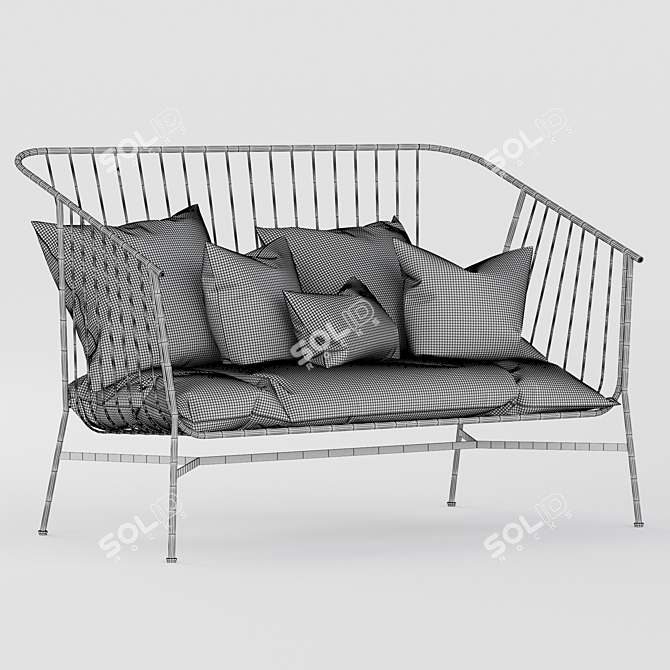 Modern Millimeter Jeanette Sofa 3D model image 4