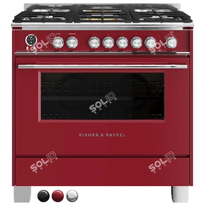 Fisher & Paykel Gas Stove: Stylish OR90SCG6B1 3D model image 1