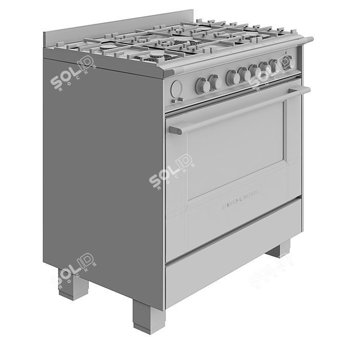 Fisher & Paykel Gas Stove: Stylish OR90SCG6B1 3D model image 7