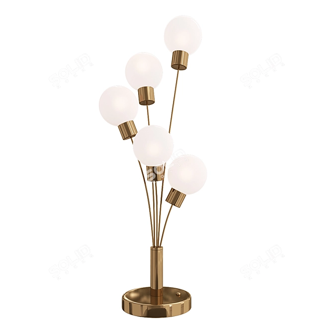 Elegant Aged Brass Table Lamp 3D model image 1