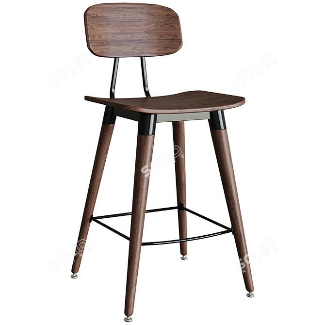 Wooddi Group Lao Bar Stool: Stylish and Comfortable 3D model image 1