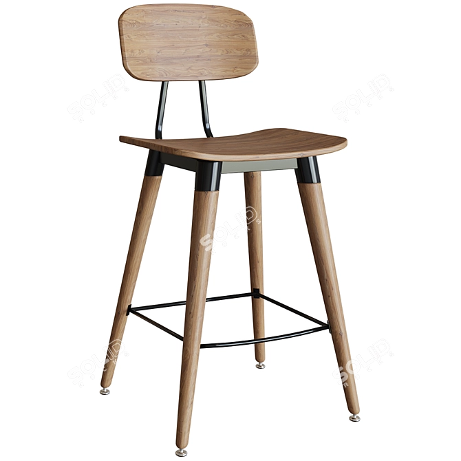 Wooddi Group Lao Bar Stool: Stylish and Comfortable 3D model image 2