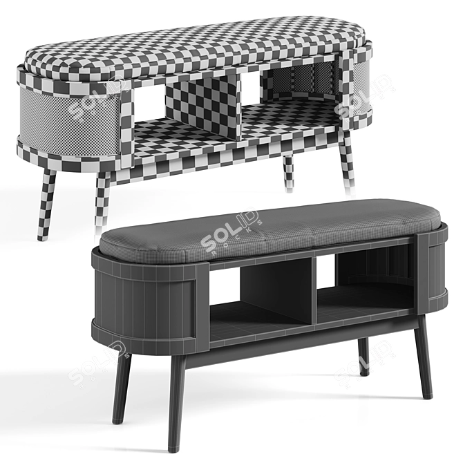 Laora Bench: Stylish Woven Storage 3D model image 7