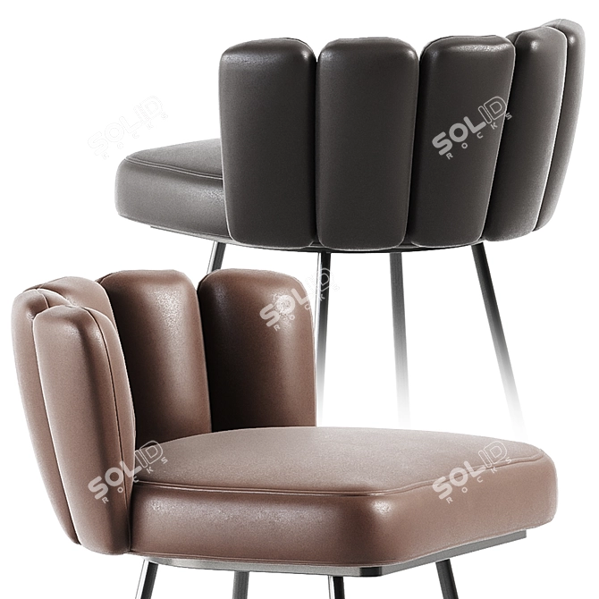 Contemporary GAIA Barstool 56x58xH107cm 3D model image 4