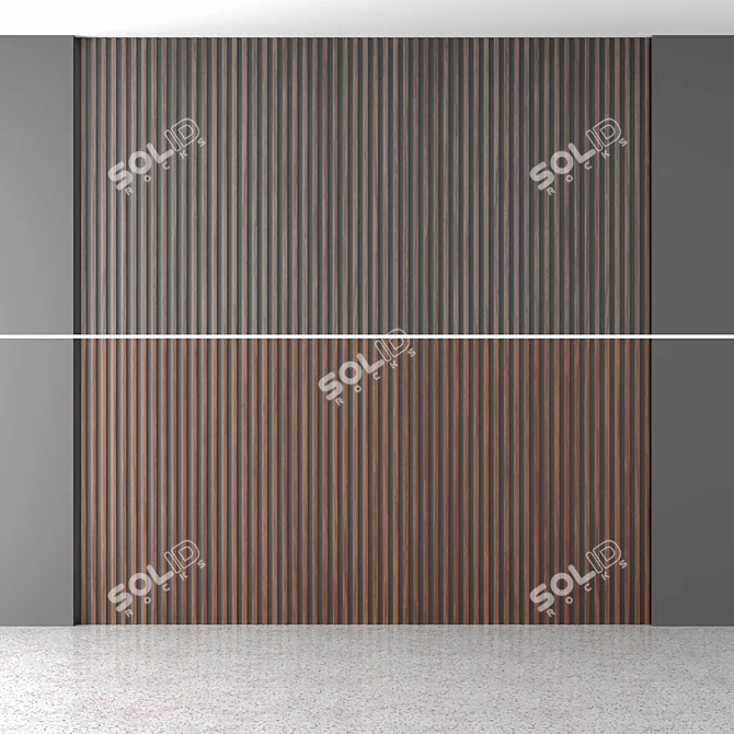 Minimalist Wave Wall Panels 3D model image 1