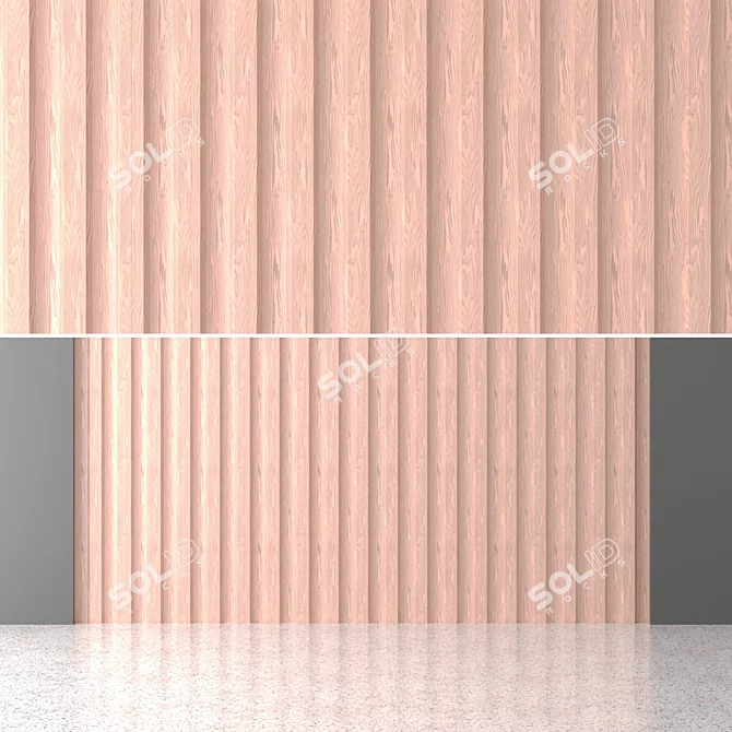 Minimalist Wave Wall Panels 3D model image 3