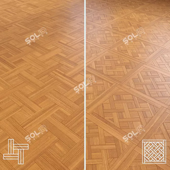 Elegant Parquet Flooring 3D model image 1