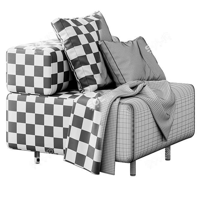 Modern Block Party Armchair 3D model image 5